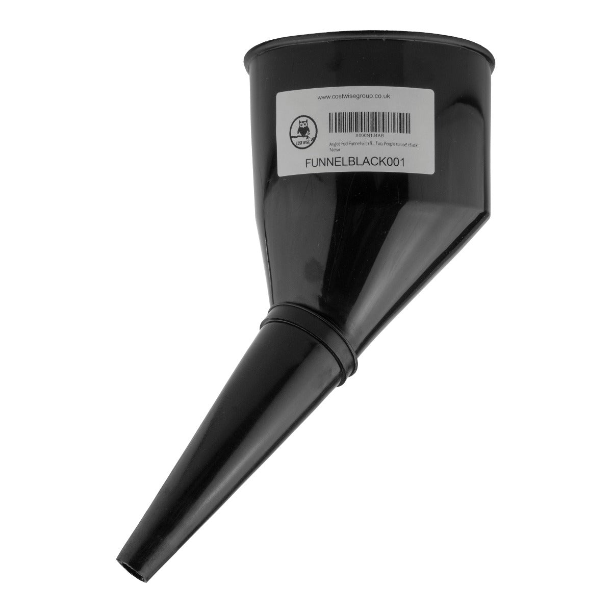 Angled Car Fuel Funnel with Filter, Black-4